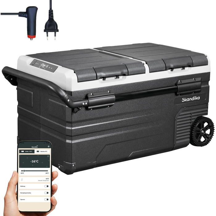 Морозильна камера Skandika для автомобіля від 35 до 55 л 10 до -20 C компресорна холодильна камера з перегородкою, безшумна, екоре