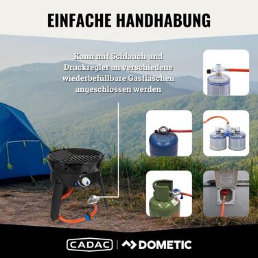 Гриль для кемпінгу Safari Chef 30 LP - 50mBar - Газовий гриль для кемпінгу - Сталь, алюміній і пластик - Газова плита для кемпінгу