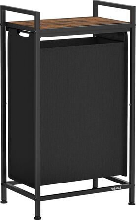 Кошик для білизни VASAGLE, збірник для білизни з полицею, ящик для білизни, мішок для білизни зі знімної тканини Oxford, металевий