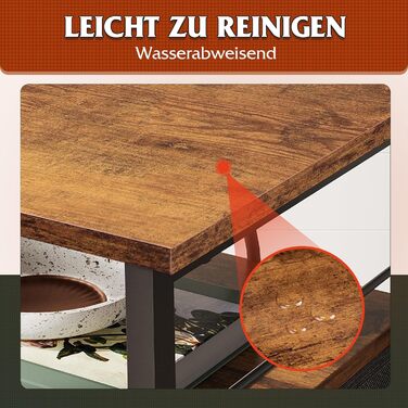 Приліжкова тумба WLIVE з функцією зарядки, бічний столик з 2 USB-портами та 2 розетками, 3-ярусна тумба для спальні, вітальні, офісу (колір рустик-коричневий)