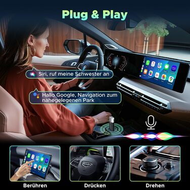 Бездротовий адаптер Lamto CarPlay 2 в 1 для Apple та Android Auto, бездротовий адаптер CarPlay Dongle Convert заводський дротовий CarPlay у бездротовий Plug & Play, Wi-Fi 5.8 ГГц, iOS 10 та Android 11