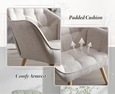 Крісло Chairus з м&39якою тканиною, лляне, одномісне, диванне, крісло для вітальні, сучасне крісло з дерев&39яними ніжками (бежевий-1) 80*73*79 см () бежевий-1