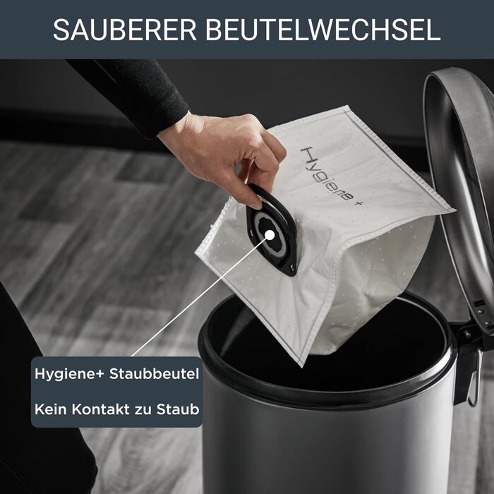 Пилосос з мішком 400 Вт 4,5 л мішок для пилу 99,98 HEPA-фільтрація 12 м радіус дії компактний дизайн вкл. аксесуари чорний Будинок