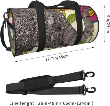 Дорожня сумка-циліндр з квітковим слоном, спортивна сумка для чоловіків та жінок, сумка-мішок, спортивна сумка