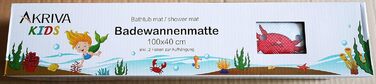 Дитячий килимок для ванної Akriva, 100 х 40 см, з 2 гачками (дизайн русалки) 100 х 40 см Русалка