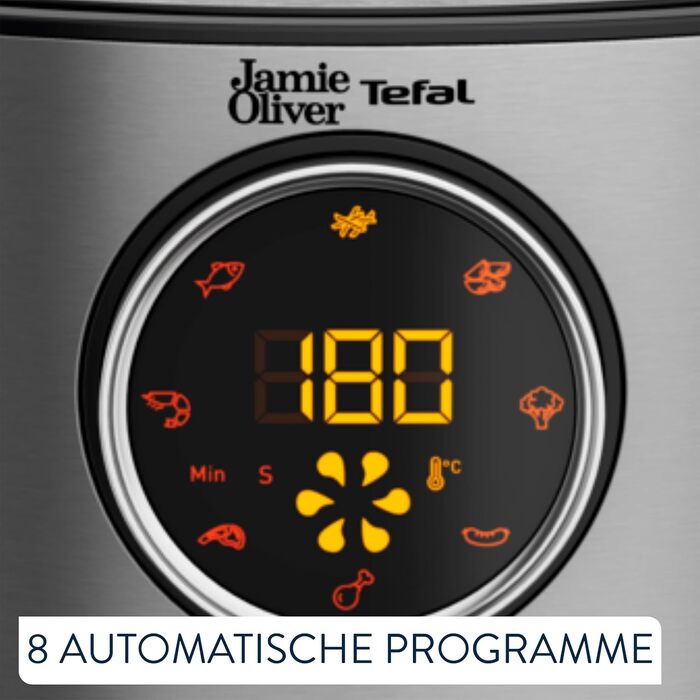 Фритюрниця Jamie Oliver від Tefal, ємність 4,2 л, 8 автоматичних програм, цифровий сенсорний дисплей, EY11JD10