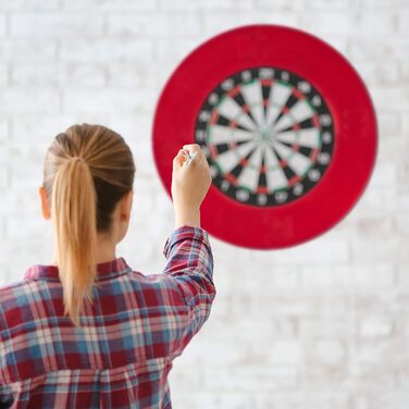 Захисне кільце для дротиків Relaxdays R7, 4 шт., для мішені для дротиків 45 см, міцний настінний захист, EVA, загальний діаметр 72 см, червоне, одинарне