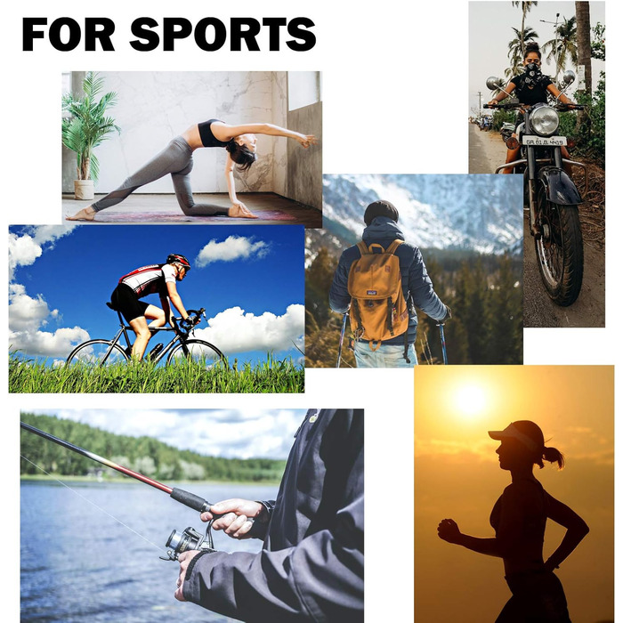 Багатофункціональних хусток для жінок та чоловіків, чорного кольору, 8