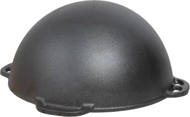 Казан чавунний BBQ-Toro з кришкою 19 л Традиційний чавунний казан Казан з круглою основою Гриль вок попередньо приправлений готови