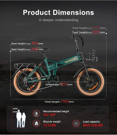 Дюймовий електричний велосипед E Bike з товстими шинами електронний велосипед складаний велосипед 48V10 / 15Ah акумулятор, позашляховий гірський велосипед, круїзний режим можна регулювати, міський електронний велосипед чоловіки жінки синій, 20-