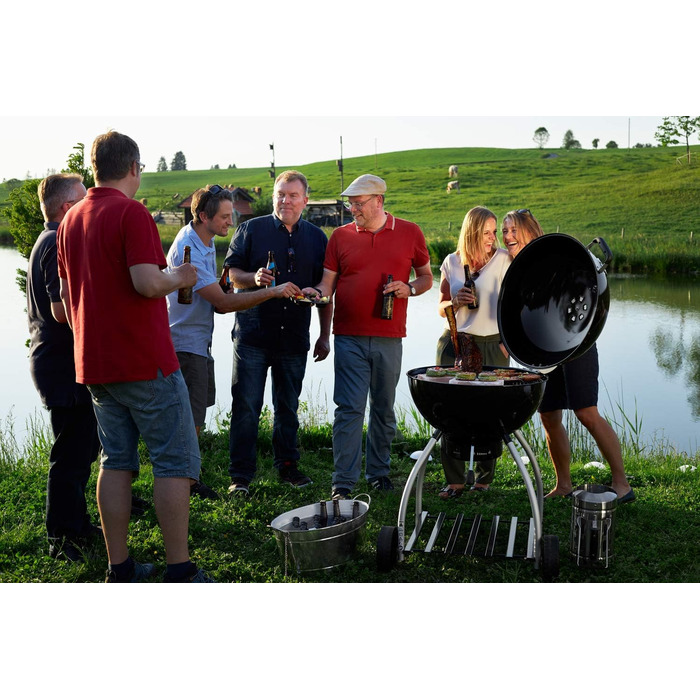 Розпалювач димоходу RSLE, високоякісна запальничка для вугілля з нержавіючої сталі, іскрогасник, ручка з теплозахисною пластиною,