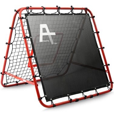 Двостороння сітка для відскоку, тренувальне обладнання для футбольних воріт, 100/120/180 см, регульована мішень для відскоку футбольних воріт для дитячих ігор, навчальне та тренувальне обладнання, регульовані портативні спортивні сітки для саду, червоні, 