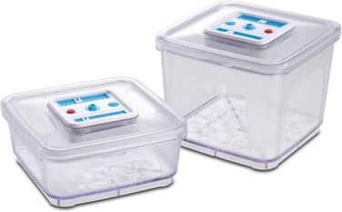 Набір контейнерів для вакуумного пакувальника Solis, 2 шт. вакуумна банка 1000 2800 мл, квадратний вакуумний контейнер для вакуумного пакувальника з індикатором дати та вакууму