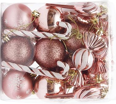 Різдвяні кулі 36 шт рожеве золото Xanorrg