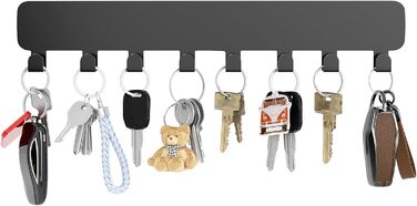 Дошка для ключів pickpiff з 8 гачками, органайзер для ключів настінний чорний, тримач для ключів для декору настінних гачків, трим