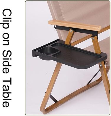 Бічний піднос для стільця, бічний столик на затискачі, бічний столик для кемпінгу, складний стілець з алюмінієвого сплаву, чорний