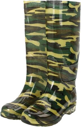 Чоловічі гумові чоботи, високі камуфляжні, довгі гумові чоботи, гумові чоботи, чоботи без шнурівки, високі до коліна, нековзні, водонепроникні, для саду, камуфляж, 39 1/3 EU