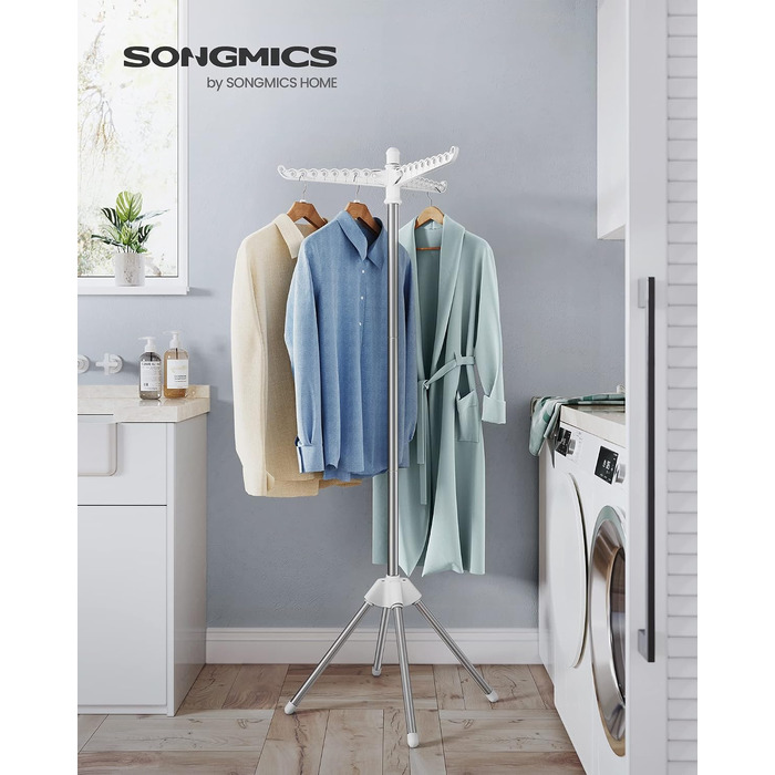 Сушарка для білизни SONGMICS, 150 см, складана, 1-ярусна, біла