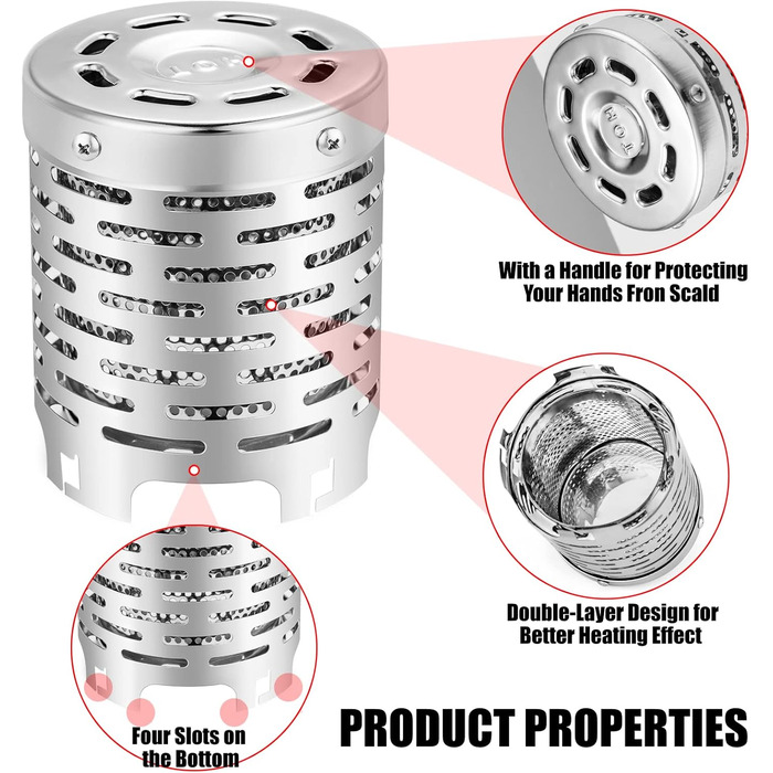 Нагрівальна насадка для газової плити, кришка нагрівача для кемпінгової плити - Наметовий обігрівач кемпінговий газовий обігрівач з нержавіючої сталі нагрівальна насадка для обігріву кемпера, каравану, кемпінгового намету