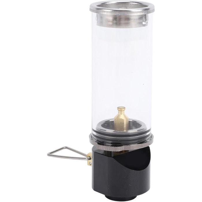 Газовий ліхтар для кемпінгу з алюмінієвого сплаву та латуні, вінтажний дизайн, легкий 105 мм - термостійке скло, міцна конструкція, ідеально підходить для походів та риболовлі