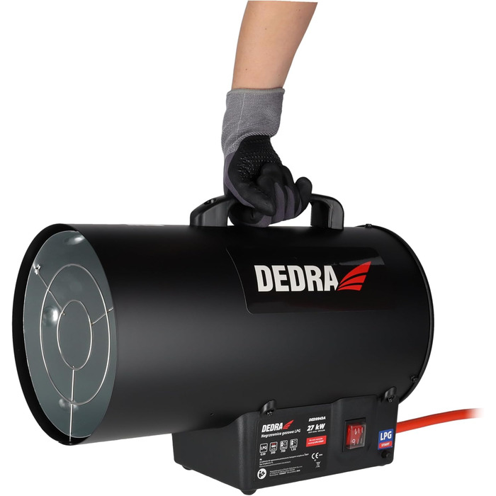 Газовий вентилятор-обігрівач 27 кВт DEDRA DED9943ADE 300 м/год, електричне п&39єзопідпалювання, робочий діапазон температур 2050C, вбудований вентилятор, системи безпеки, мобільний та ергономічний