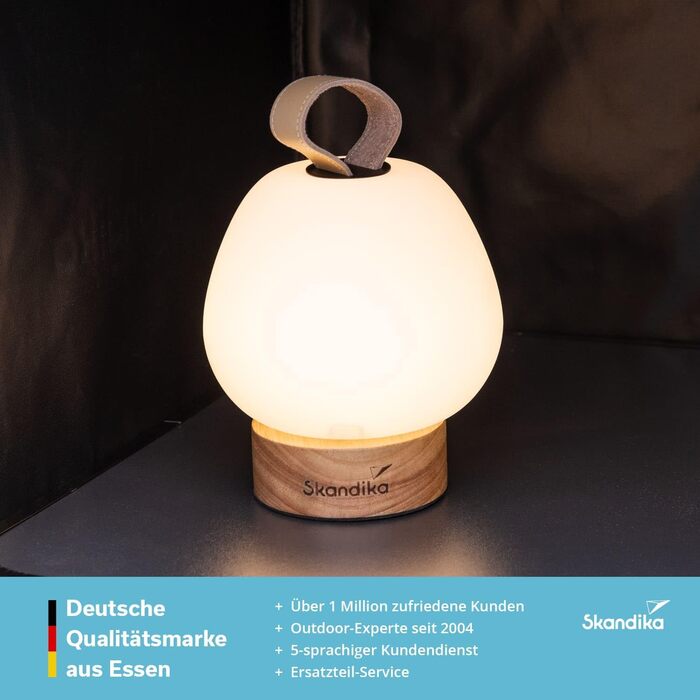 Ліхтар для кемпінгу Skandika Gnista Акумуляторний світлодіодний ліхтар, 180-210 люмен, із зарядним кабелем USB Type-C, 2000 мАг, 3 кольори світла, плавне регулювання яскравості, підвісний Ліхтар для кемпінгу, активного відпочинку на свіжому повітрі та пох