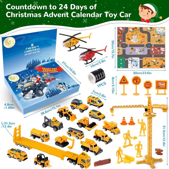 Адвент-календар iZoeL Construction Vehicles, 16 одиниць транспорту