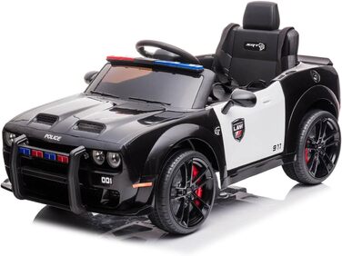 Дитячий транспортний засіб - електромобіль Dodge Challenger з поліцейською ліцензією - акумулятор 12В, 2 двигуни - пульт дистанцій
