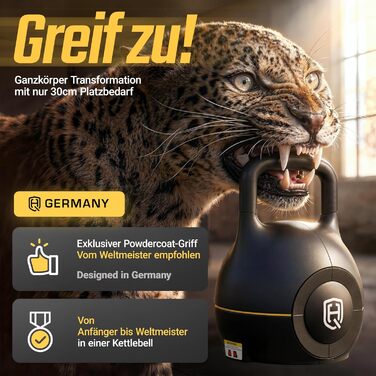 Регульована гиря HQ Germany Порошкове покриття грифу - 10/20 кг, чорна