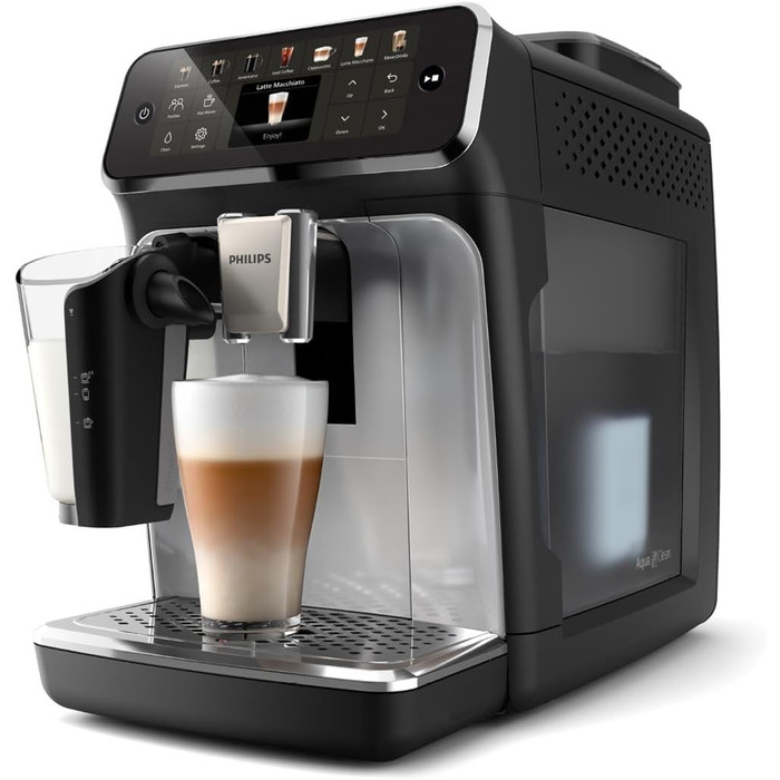 Повністю автоматична кавоварка Philips серії 5500 з функцією Latte Go, технологією SilentBrew, швидким запуском. Ароматна кава зі