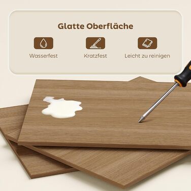 Складаний кухонний стіл з 4 полицями, комп&39ютерний стіл, робочий стіл, стіл для ноутбука, офісна полиця, натуральне дерево, 105 x 60 x 127 см