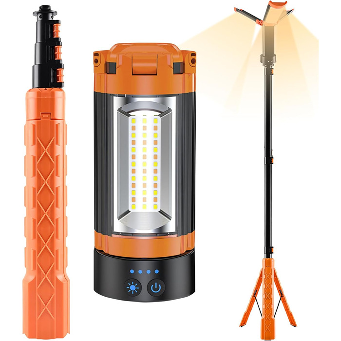 Ліхтар для кемпінгу з підставкою світлодіодний ліхтар-штатив, 10000 мАг, водонепроникний, магнітний, з регульованою яскравістю, для намету Пікніки, походи, скелелазіння для кемпінгу на свіжому повітрі, пригоди