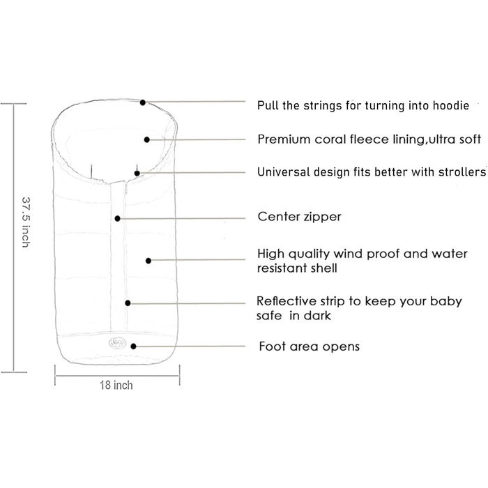 Універсальний чохол для ніг, підходить для більшості колясок, водо-, вітро-, сніго- та брудовідштовхуючий, для прогулянок на свіжо