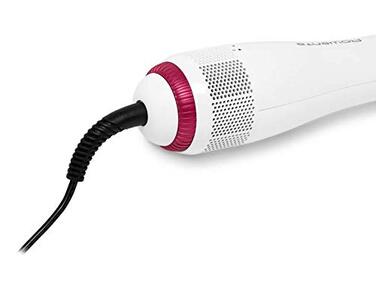 Стайлер для волосся 2-в-1 Rowenta CF6220 Wonder Air Brush фен-щітка та вирівнювач, 900 Вт, іонізація, з чохлом для зберігання, білий/рожевий
