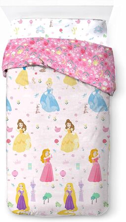 Комплект постільної білизни Disney Princess Cut Paper 100 бавовна, 3 предмета, розмір односпального ліжка 135x200 см - підодіяльни