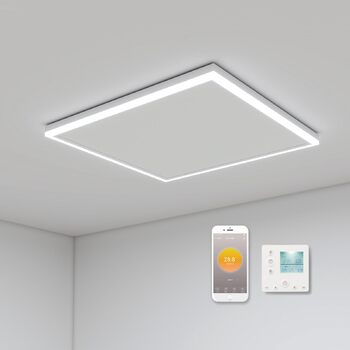 Інфрачервоний обігрівач з термостатом, 400 Вт інфрачервоний стельовий обігрівач зі світлодіодним освітленням інфрачервоний стельовий обігрівач пульт дистанційного керування за допомогою застосунку електричний стельовий обігрівач нагрівальна панель нагріва