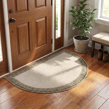 Напівкруглий килимок для дверей, нековзний килимок для приміщень, абсорбуючий, товстий, що прається, для входу, кухні - C - 50 x 80 см (півколо)