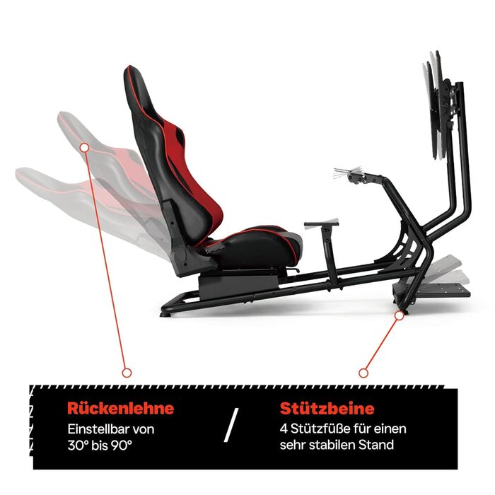 Симулятор кабіни гоночного сидіння - повністю регульований з кріпленням на екран