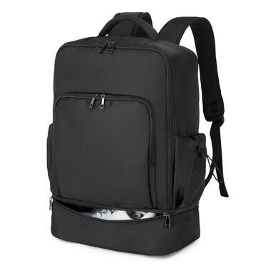 Чоловічий спортивний рюкзак Seyfocnia, водонепроникний рюкзак з відділенням для взуття, легкий дорожній рюкзак, чорний 20 дюймів темно-чорний