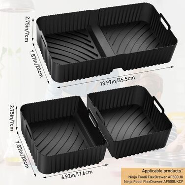 Аерофритюрниця VnkloMes з силіконовою формою для Ninja Foodi AF500EU 10.4 л, фритюрниця з силіконовою формою, багаторазова, аксесуари для силіконової форми для фритюрниці AF500EU