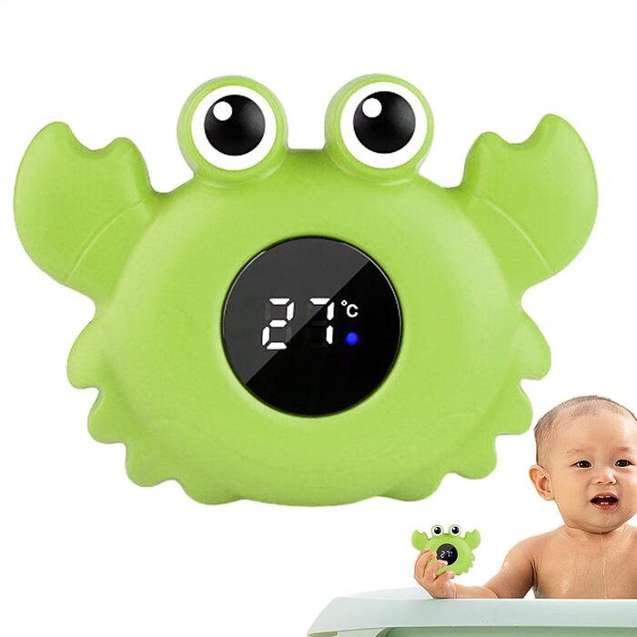 Датчик температури для дитячої ванни, термометр для ванної кімнати у формі краба, водонепроникний портативний компактний водонепро