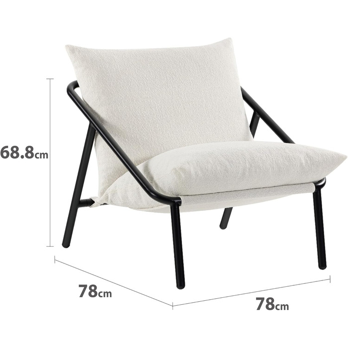 Крісло-шезлонг Zinus Ada, букле, металевий каркас з подушками з подрібненого пінопласту