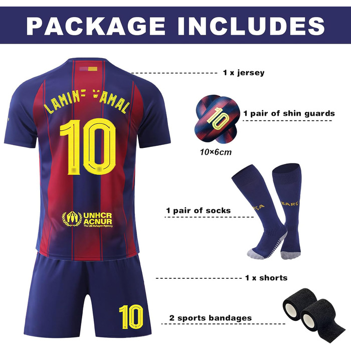 Новий дитячий комплект футбольної майки, тренувальна футбольна майка, домашня/виїзна футбольна майка, футболки для фанатів, швидковисихаюча, дихаюча футбольна майка з щитками для гомілок, 130-140C