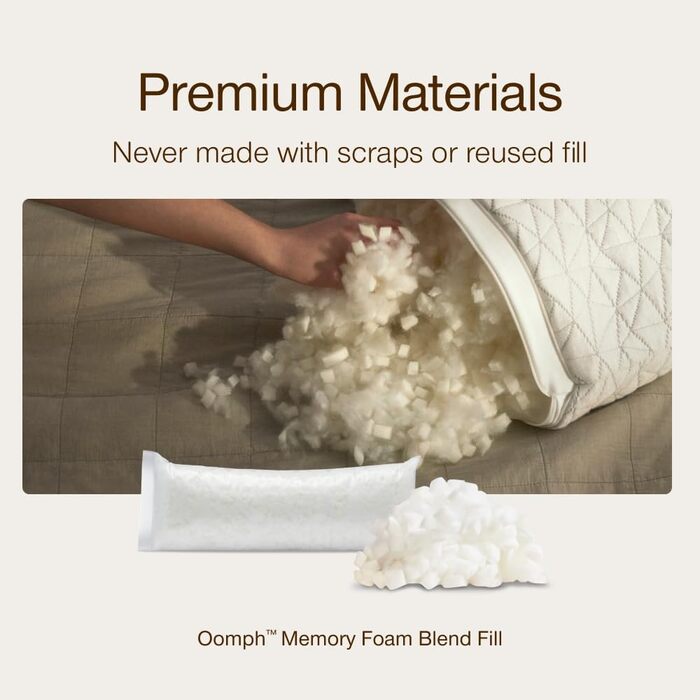 Піна з ефектом пам&39яті з перехресним нарізом - Наповнювач для подушок середньої щільності, мішок 0,9 кг - Змінний пакет для персоналізації вашої преміальної подушки - Сертифіковано Greenguard Gold та CertiPUR-US.