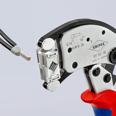 Саморегульовані обтискні кліщі KNIPEX Twistor16 для квадратного обтиску, 97 53 18 SB