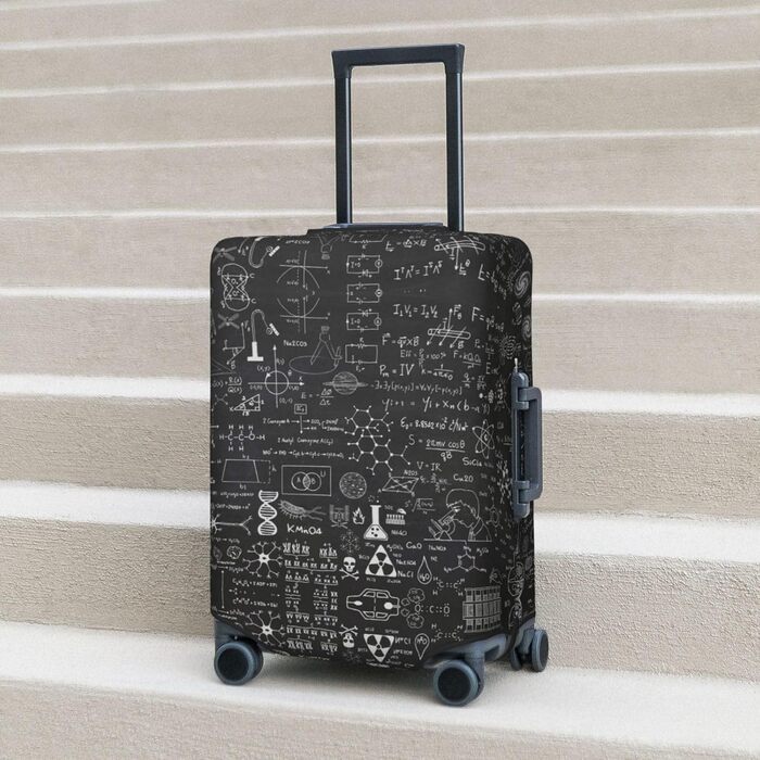 Чохол для валізи BAFAFA з науковим крейдяним принтом, еластичний захист від подряпин та пилу, чорний, розмір 80