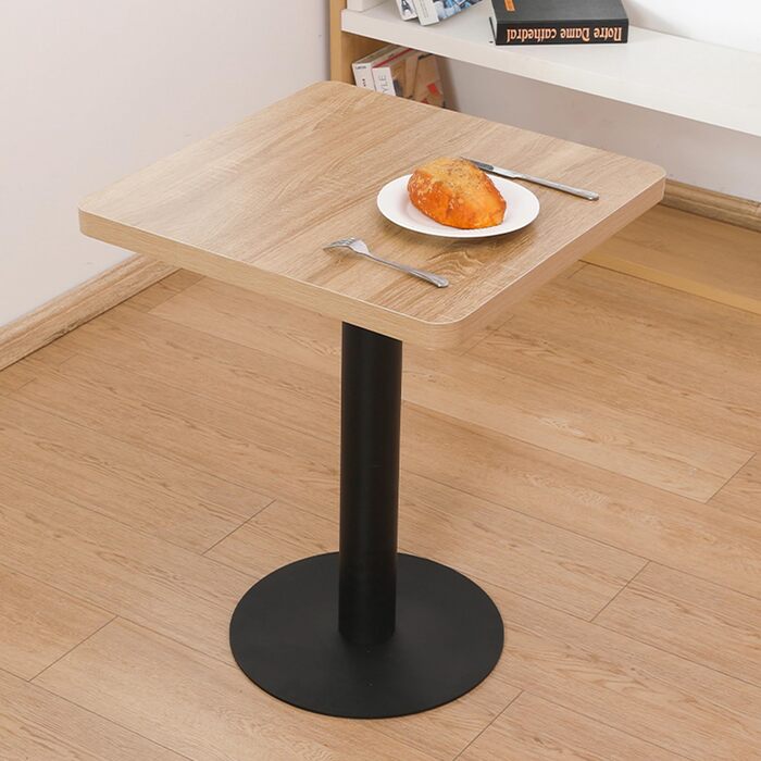 Обідній стіл Mingone 60 см, кухонний стіл, обідній стіл, маленький з дерев&39яною стільницею, квадратний стіл, дубовий вигляд з металевими ніжками, для вітальні, балкону, їдальні, 60x60x75 см, квадратний