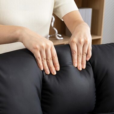 Ергономічне офісне крісло HOMCOM, регульоване на 155 з підставкою для ніг, стільце зі штучної шкіри, стійке до подряпин, легке в догляді, подвійна оббивка, м&39які підлокітники, поворотне регулювання висоти, чорний колір