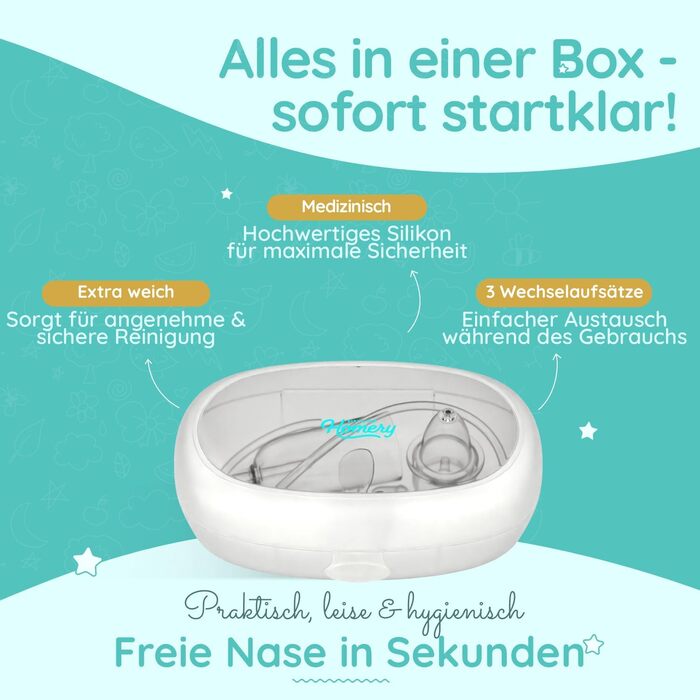 Дитячий назальний аспіратор для новонароджених і малюків багаторазовий дитячий носовий аспіратор із медичного силікону, 3 змінні н