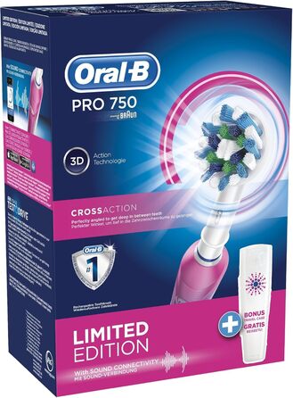 Електрична зубна щітка Braun Oral-B PRO 750 з футляром для вільного переміщення, рожева